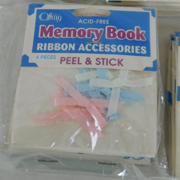 Offray Other - Lot of 5 Memory Book Ribbon Accessories Offray Peel Stick Acid-Free Small Bows